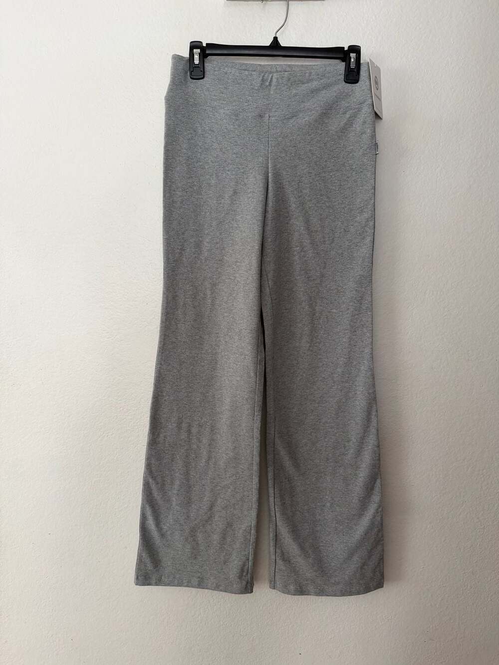 Bubblelime Women's Gray Cotton Spandex Fold Over Waistband Flare Lounge Pants